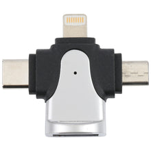 Load image into Gallery viewer, 3 in 1 8 Pin + USB-C / Type-C + Micro USB Male to USB 3.0 Female Zinc Alloy Adapter