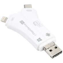 Load image into Gallery viewer, NK-908 4 in 1 i-Flash Y-shaped TF Card / SD Card Reader For 8 Pin + USB-C / Type-C + Micro USB + USB Devices, NK-908