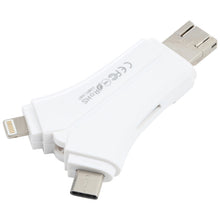Load image into Gallery viewer, NK-908 4 in 1 i-Flash Y-shaped TF Card / SD Card Reader For 8 Pin + USB-C / Type-C + Micro USB + USB Devices, NK-908