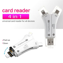 Load image into Gallery viewer, NK-908 4 in 1 i-Flash Y-shaped TF Card / SD Card Reader For 8 Pin + USB-C / Type-C + Micro USB + USB Devices, NK-908