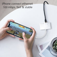 Load image into Gallery viewer, 4 in 1 8 Pin Male to 8 Pin Power + RJ45 Ethernet + HDMI + USB Camera Female OTG Digital AV Adapter, RJ45 Ethernet