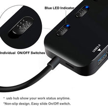 Load image into Gallery viewer, High Speed 4 x USB 3.0 to USB-C / Type-C HUB with Switch, Type-C