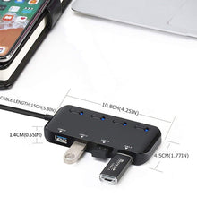 Load image into Gallery viewer, High Speed 4 x USB 3.0 to USB-C / Type-C HUB with Switch, Type-C