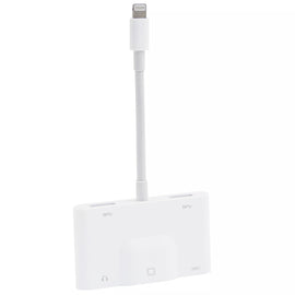 NK-1033 5 in 1 8 Pin Male to Dual USB + 3.5mm AUX + Ethernet + 8 Pin Power Female Adapter