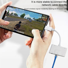 Load image into Gallery viewer, NK-1033 5 in 1 8 Pin Male to Dual USB + 3.5mm AUX + Ethernet + 8 Pin Power Female Adapter