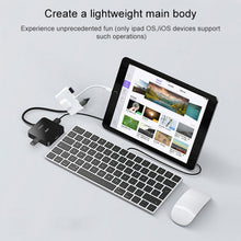 Load image into Gallery viewer, NK-1033 5 in 1 8 Pin Male to Dual USB + 3.5mm AUX + Ethernet + 8 Pin Power Female Adapter