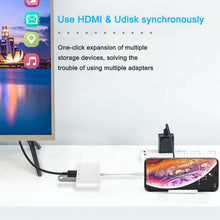 Load image into Gallery viewer, 5 in 1 8 Pin Male to USB + HDMI + TF / SD Card Slot + 8 Pin Power Female OTG Digital AV Adapter, TF / SD Card Slot