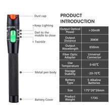 Load image into Gallery viewer, HT-30 30mW Visual Fault Locator Detector Tester Optical Laser Red Light Test Pen, HT-30