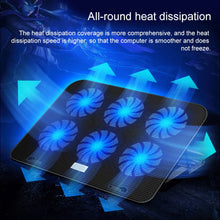 Load image into Gallery viewer, ICE COOREL Notebook Computer Base Silent Six-fan Cooling Holder Heat Sink, Style: Ordinary, Style: Ordinary