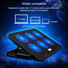 Load image into Gallery viewer, ICE COOREL Notebook Computer Base Silent Six-fan Cooling Holder Heat Sink, Style: Ordinary, Style: Ordinary