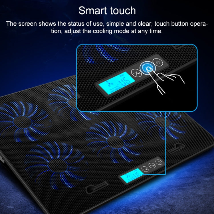 ICE COOREL Notebook Computer Base Speed Control Silent Six-fan Cooling Holder Cooling Rack, Style: Flagship, Style: Flagship