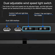Load image into Gallery viewer, dual USB Ports Five-core Radiator Notebook Computer  Holder