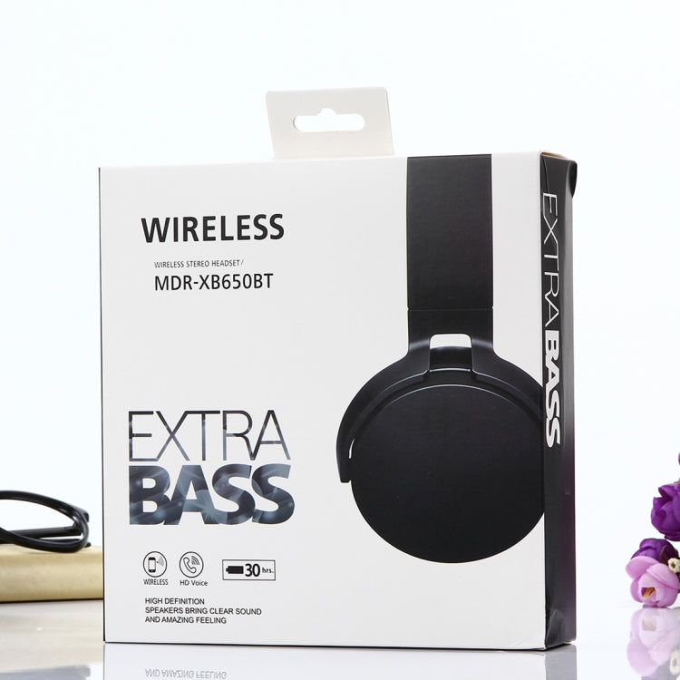 MDR-XB650BT Headband Folding Stereo Wireless Bluetooth Headphone Headset, Support 3.5mm Audio Input & Hands-free Call
