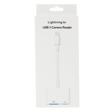 Load image into Gallery viewer, 11cm 8 Pin Male to USB &amp; 8 Pin Data Charging Cable Camera Reader Adapter, Support System above iOS 9.2