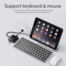 Load image into Gallery viewer, 11cm 8 Pin Male to USB &amp; 8 Pin Data Charging Cable Camera Reader Adapter, Support System above iOS 9.2