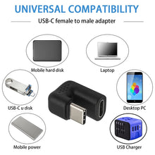 Load image into Gallery viewer, U-shaped USB-C / Type-C Male to Female Adapter, Type-C to Type-C