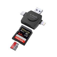 Load image into Gallery viewer, X-Flash R01 3 in 1 8 Pin + USB-C / Type-C + Micro USB Interface SD / TF Card Reader