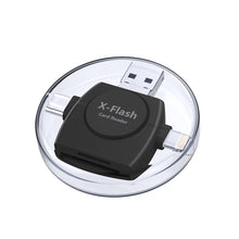 Load image into Gallery viewer, X-Flash R01 3 in 1 8 Pin + USB-C / Type-C + Micro USB Interface SD / TF Card Reader