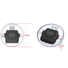 Load image into Gallery viewer, X-Flash R01 3 in 1 8 Pin + USB-C / Type-C + Micro USB Interface SD / TF Card Reader