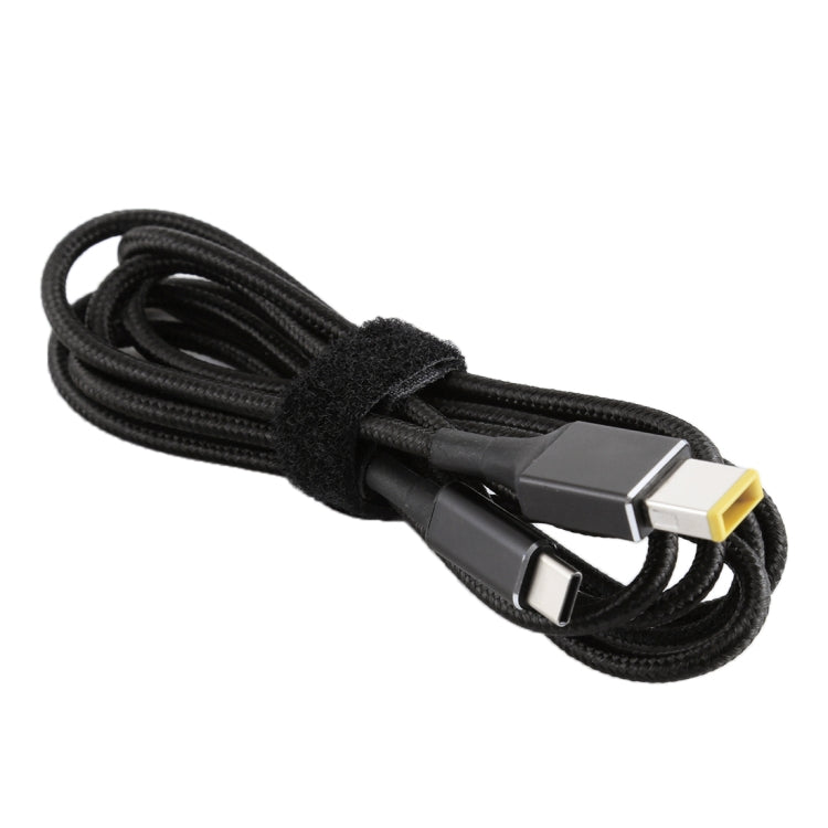 100W Big Square Male to USB-C / Type-C Male Nylon Weave Power Charge Cable for Lenovo, Cable Length: 1.7m, Big Square to Type-C