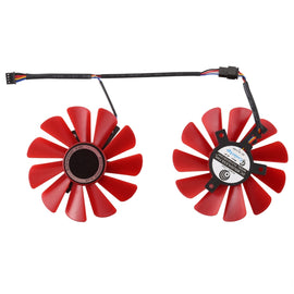 FDC10U12S9-C 0.45amp 4 Pin Graphics Video Card Cooling Fans for XFX RX 560D RX 570 RX 580 RX Vega, Diameter: 85mm, Pairs, FDC10U12S9-C