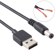 Load image into Gallery viewer, 3A USB to 5.5 x 2.1mm DC Power Plug Cable, Length: 1m, USB to DC 5.5x2.1mm