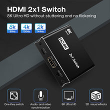 Load image into Gallery viewer, NK-W80 8K UHD HDMI 2X1 One-way Switch, NK-W80