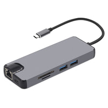 Load image into Gallery viewer, 8 in 1 Type-C to HDMI + USB 3.0 + USB 3.0 + Type-C + LAN + VGA + TF/SD Card Reader Adapter