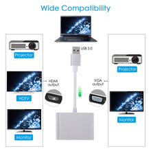 Load image into Gallery viewer, 2 in 1 USB 3.0 to HDMI + VGA Adapter