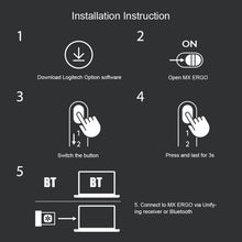 Load image into Gallery viewer, Logitech MX ERGO S 440DPI Bluetooth + Unifying Dual-mode Wireless Trackball Optical Mouse, MX ERGO S