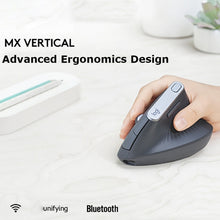 Load image into Gallery viewer, Logitech MX Vertical 4000DPI USB-C / Type-C + Unifying + Bluetooth Three-mode Ergonomic Wireless Vertical Optical Mouse, MX Vertical