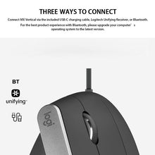 Load image into Gallery viewer, Logitech MX Vertical 4000DPI USB-C / Type-C + Unifying + Bluetooth Three-mode Ergonomic Wireless Vertical Optical Mouse, MX Vertical