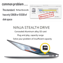 Load image into Gallery viewer, BASEQI 303ASV Hidden Aluminum Alloy SD Card Case for Macbook Pro Retina 13.3 inch Laptops, For Macbook Pro Retina 13.3 inch