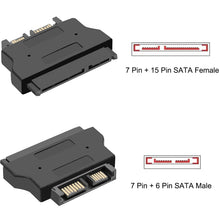 Load image into Gallery viewer, SATA 22 Pin Female to SLIMLINE SATA 13 Pin Male Adapter, SATA 22 Pin Female to SATA 13 Pin