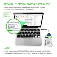 Load image into Gallery viewer, Professional SATA to USB 3.0 Cable Adapter 2.5 inch SSD Hard Drive Expanding Connector, 2.5 inch