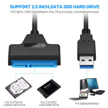 Load image into Gallery viewer, Professional SATA to USB 3.0 Cable Adapter 2.5 inch SSD Hard Drive Expanding Connector, 2.5 inch