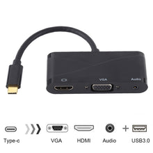 Load image into Gallery viewer, USB 2.0 + Audio Port + VGA + HDMI to USB-C / Type-C HUB Adapter, Black, White
