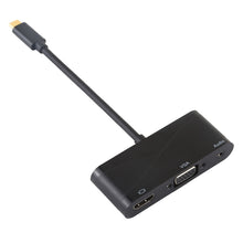 Load image into Gallery viewer, USB 2.0 + Audio Port + VGA + HDMI to USB-C / Type-C HUB Adapter, Black, White