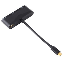 Load image into Gallery viewer, USB 2.0 + Audio Port + VGA + HDMI to USB-C / Type-C HUB Adapter, Black, White