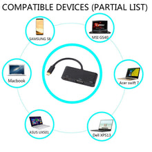 Load image into Gallery viewer, USB 2.0 + Audio Port + VGA + HDMI to USB-C / Type-C HUB Adapter, Black, White