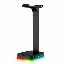 Load image into Gallery viewer, RGBD9 Colorful Glowing Gaming Headset Display Stand with Charging + Data Transmission Dual USB Interface