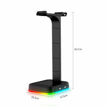 Load image into Gallery viewer, RGBD9 Colorful Glowing Gaming Headset Display Stand with Charging + Data Transmission Dual USB Interface