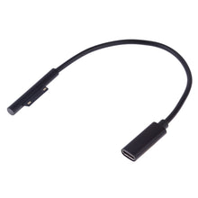Load image into Gallery viewer, USB-C / Type-C Female to 6 Pin Male Laptop PD Fast Charging Cable for Microsoft Surface Pro 9 / 8 / 7 / 6 / 5 / 4 / 3, Cable Length: 0.2m, Pro 9 / 8 / 7 / 6 / 5 / 4 / 3 to USB-C / Type-C Female Black                                                     ...
