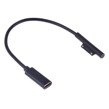 Load image into Gallery viewer, USB-C / Type-C Female to 6 Pin Male Laptop PD Fast Charging Cable for Microsoft Surface Pro 9 / 8 / 7 / 6 / 5 / 4 / 3, Cable Length: 0.2m, Pro 9 / 8 / 7 / 6 / 5 / 4 / 3 to USB-C / Type-C Female Black                                                     ...