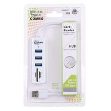 Load image into Gallery viewer, 2 in 1 TF / SD Card Reader + 3 x USB 3.0 Ports to USB 3.0 HUB Converter, Cable Length: 26cm, USB 3.0 (Black), USB 3.0 (White)