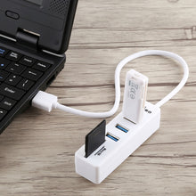 Load image into Gallery viewer, 2 in 1 TF / SD Card Reader + 3 x USB 3.0 Ports to USB 3.0 HUB Converter, Cable Length: 26cm, USB 3.0 (Black), USB 3.0 (White)