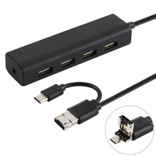 Load image into Gallery viewer, 3 in 1 USB-C / Type-C + Micro USB + 4 x USB 2.0 Ports HUB Converter, Cable Length: 12cm, 3 in 1 (White), 3 in 1 (Black)