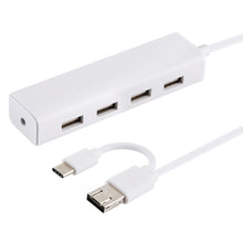 Load image into Gallery viewer, 3 in 1 USB-C / Type-C + Micro USB + 4 x USB 2.0 Ports HUB Converter, Cable Length: 12cm, 3 in 1 (White), 3 in 1 (Black)