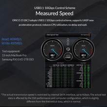 Load image into Gallery viewer, ORICO DD25 C3 2.5 inch Type-C to Type-C and USB Mechanical SSD Enclosure, Supported Capacity: 6TB