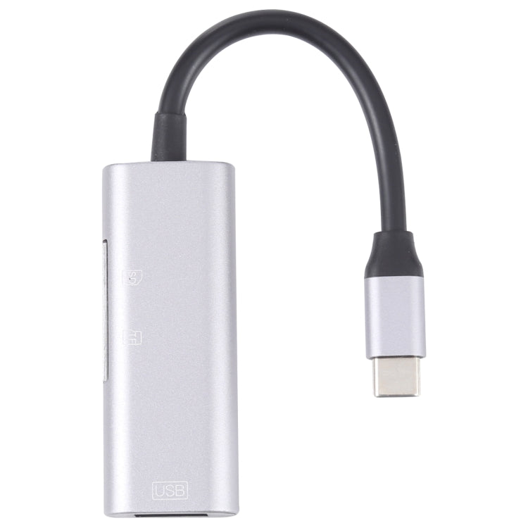 NK-3040 3 in 1 USB-C / Type-C Male to USB Female + SD / TF Card Slots Adapter SD / TF Card Reader, NK-3040
